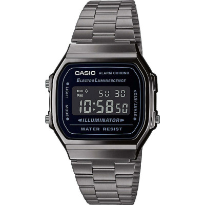 Casio A‑168WEGG‑1BEF Ανδρικό Ψηφιακό Ρολόι (Vintage Iconic) με Ασημί Μεταλλικό Μπρασελέ